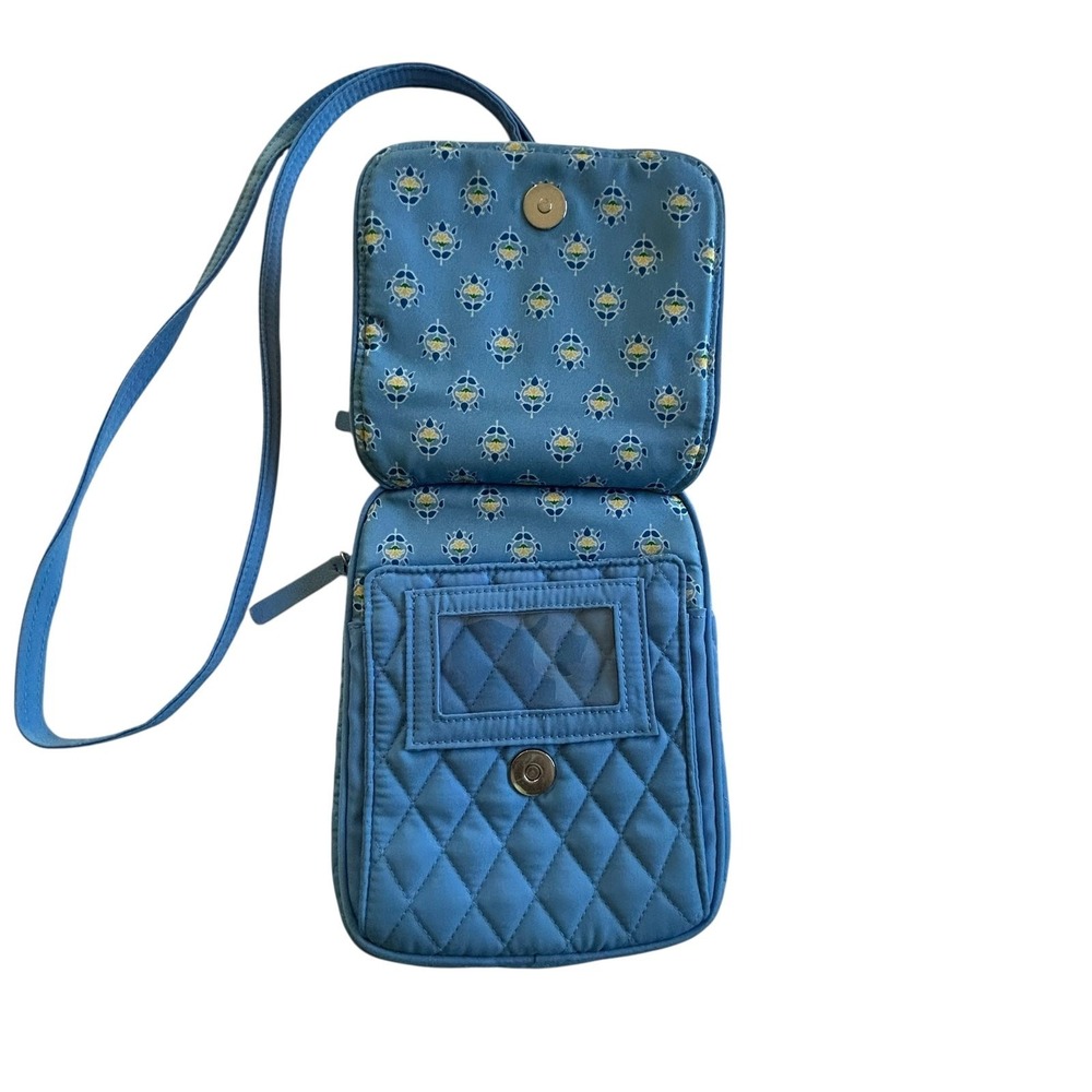 Vera Bradley Blue Quilted Crossbody Bag Coastal Preppy Casual Travel Shoulder